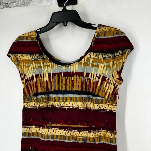 PENDLETON Abstract Print Cotton Blend Cap Sleeve Sheath Dress 4 Petite - Picture 3 of 5